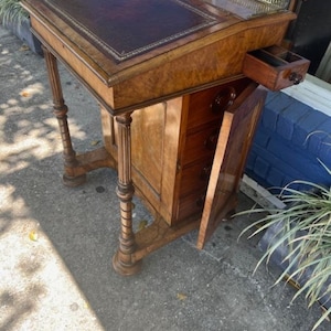 Antique English Walnut Davenport Writing Desk