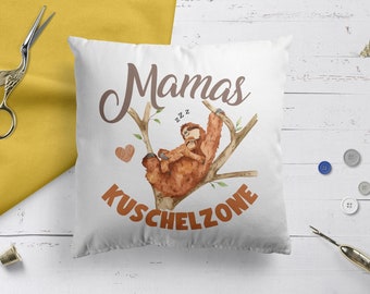 Stylotex cotton decorative cushion Mamas Schnorchecke - hand-printed in Germany