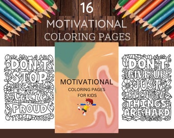 Motivational Coloring Pages for Kids, Printable Coloring Pages, Positive Affirmations, Inspiration, Motivational Quotes