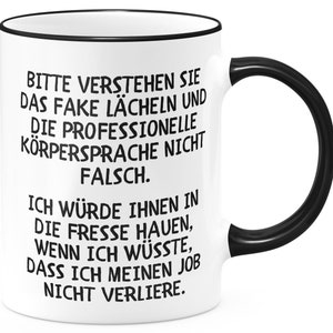 Taza FunTasstic taza de café con sonrisa falsa impresa en ambos lados de la oficina