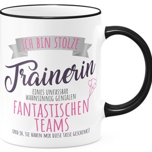 FunTasstic Cup Proud Trainer Taza de café impresa en ambos lados Apto para lavavajillas Taza para la oficina Té, idea de regalo de café