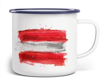 Enamel Mug Camping Austria Flag | hand printed mug