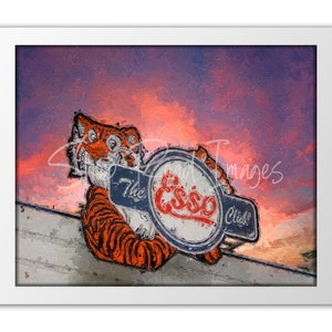 Clemson Tigers Football - Esso Club Bar & Restaurant  - FREE SHIPPING - Photo Picture Canvas Wall Art Décor Home Living Man Cave