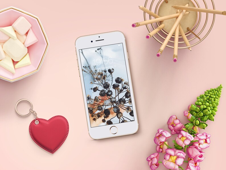 Cell Phone Wallpaper Winter Flowers Iphone Background Etsy