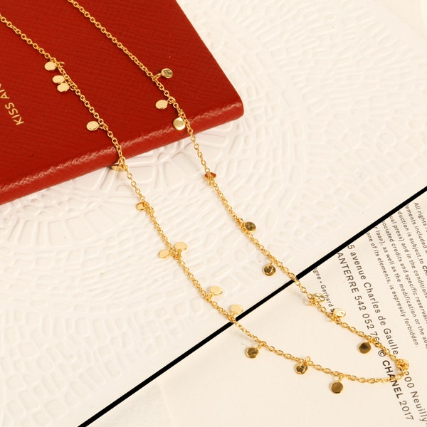 Gold Drop Necklace Etsy