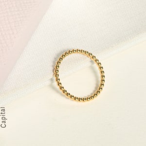 18ct Gold Vermeil Dainty Bobble Stacking Ring