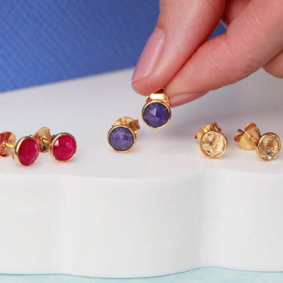 Buy One Gram Gold High Quality Inter Changeable 4 Colour Stone Stud  Earrings buy Online