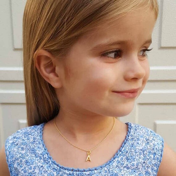 Family Initial Bar necklace, Kids Initials Necklace, Personalized necklace  — Sora Designs