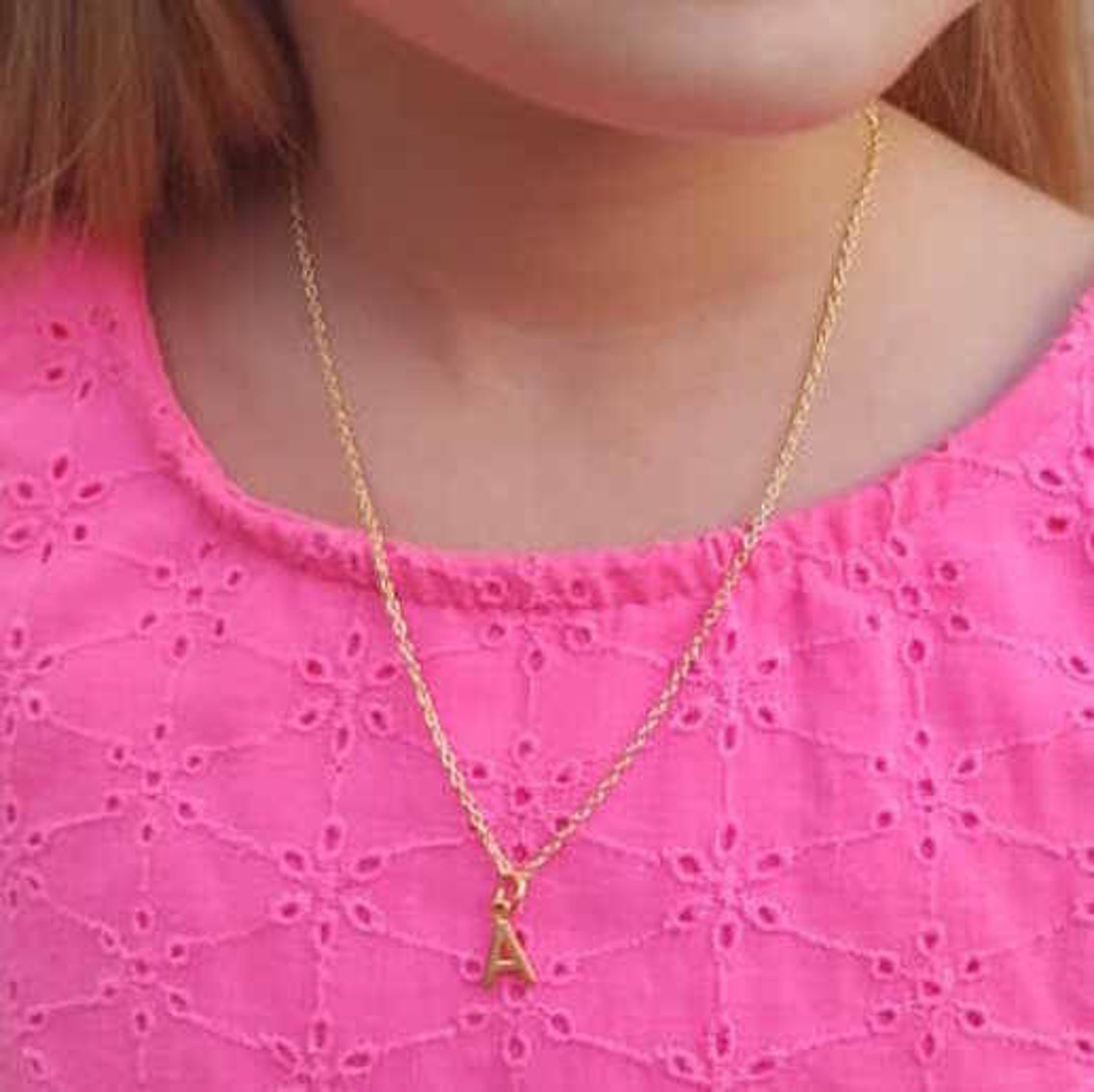 Children's Initial Necklace 18ct Gold Plated Personalised Etsy