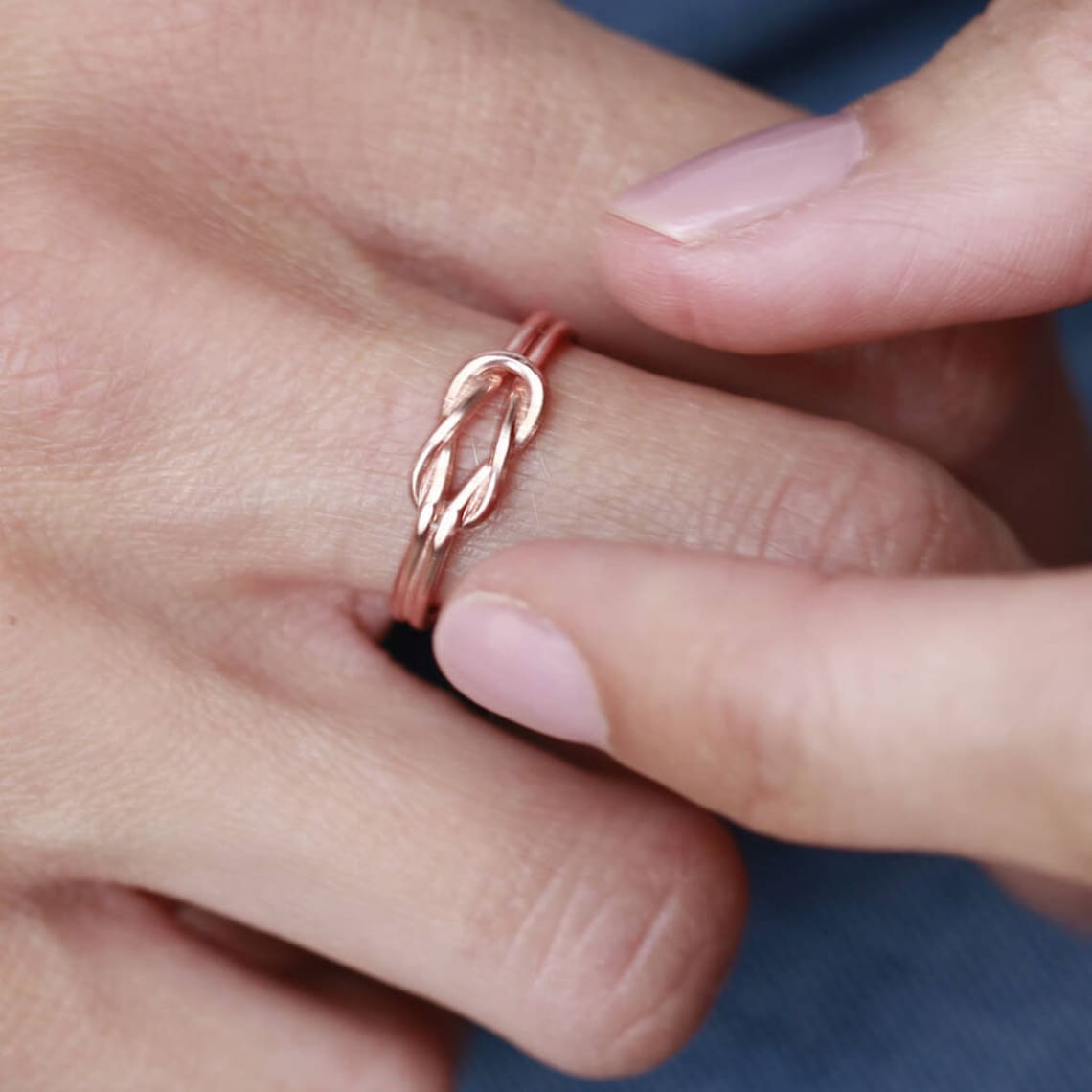 Friendship Knot Ring in Sterling Silver 18ct Rose Gold or Etsy