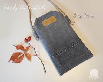 Cell phone bag for hanging, vintage cell phone shoulder bag, jeans bag