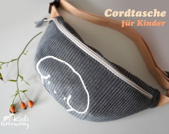 Kinder Bauchtasche aus Cord, Vintage Tasche, Bananentasche, Cord Kindertasche, Cord Bauchtasche, Kindertasche für unterwegs