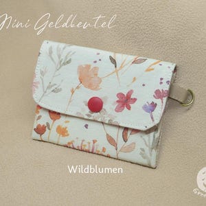 Mini Geldbörse, Portemonnaie, Geldbeutel aus beschichtete Baumwolle, Kartenetui, Reißverschluss Kartenfächer mit Münzfach, Wasserdicht,