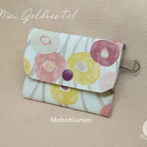 Mini Geldbörse, Portemonnaie, Geldbeutel aus beschichtete Baumwolle, Kartenetui, Reißverschluss Kartenfächer mit Münzfach, Wasserdicht,
