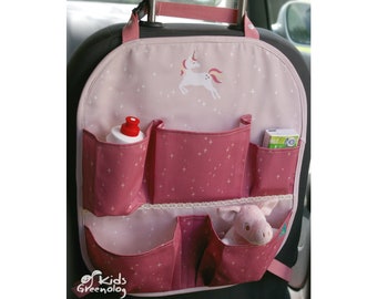 Car back seat organizer unicorn, car back seat bag for children made of cotton, casual