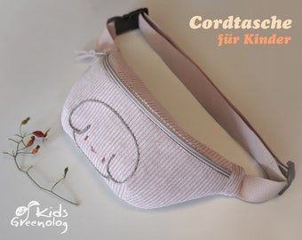 Vintage Tasche, Kindertasche für unterwegs, Kinder Bauchtasche aus Cord, Bananentasche, Cord Kindertasche, Cord Bauchtasche