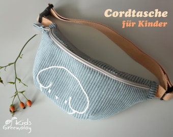 Vintage Tasche, Kindertasche für unterwegs, Kinder Bauchtasche aus Cord, Bananentasche, Cord Kindertasche, Cord Bauchtasche