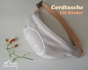 Vintage Tasche, Kindertasche für unterwegs, Kinder Bauchtasche aus Cord, Bananentasche, Cord Kindertasche, Cord Bauchtasche