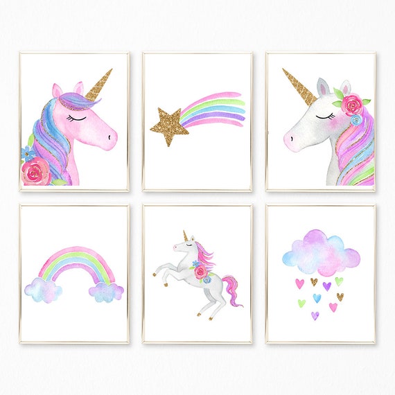 unicorn prints unicorn print set unicorn wall art unicorn