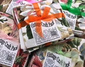 Vintage Fabric Bundle Pack 60 Pieces Country Cottage Decor 3 quot 9 cm Squares Recycled Fabric Material Craft Supply Sewing Collage Patchwork