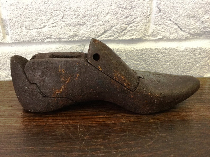 Vintage Cast Iron Last Old Naturally Aged Shoe Shape Boot Etsy