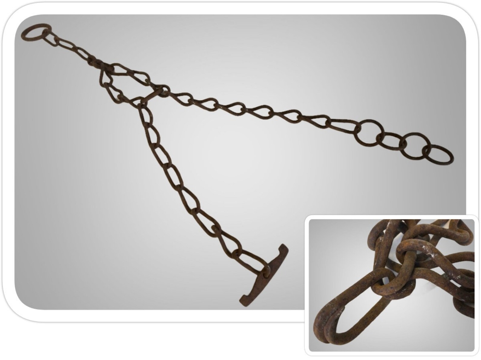 Antique Cow Tether Chains Old English Farm Metal Rusty Etsy