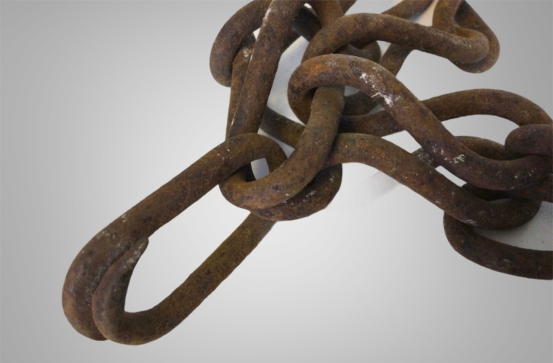 Antique Cow Tether Chains Old English Farm Metal Rusty Etsy