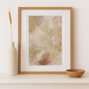 Dipinto ad acquerello astratto originale / Toni tenui della terra / Arte moderna minimalista / Decorazione murale ispirata alla natura / Opera d'arte senza cornice