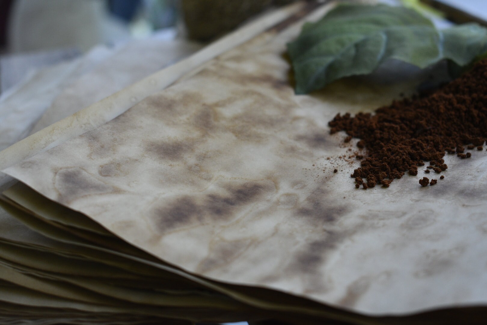 X10 Hand dyed coffee paper coffee stained paper craft paper Etsy