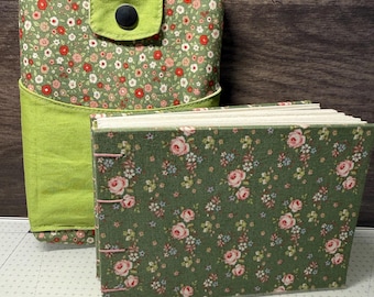A6 Watercolor Sketchbook Set, Handmade Fabric Cover with Pocket
