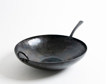 14” Carbon Steel Hand Forged Wok