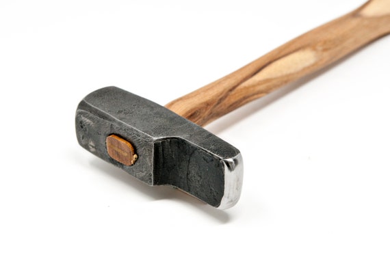 2 PCS 2 Lbs Blacksmith Hammer, 2 Pound Carbon Steel Cross Pein Hammer,  Cross Peen Blacksmith Hammer with Wood Handle
