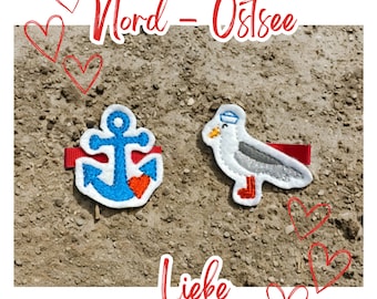 Nord Ostsee Liebe | Möwe | Anker | Haarspange