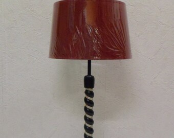 Tischlampe Holz Schwarz mit LED-Kette