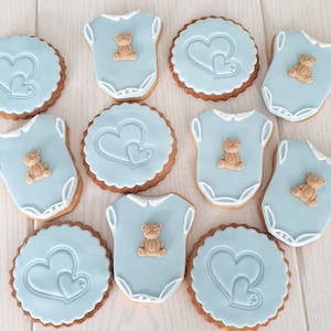 Kekse zu Babyparty hellblau