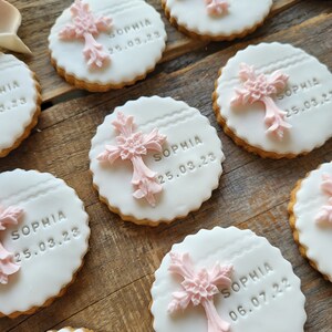 Personalized cookies with a cross, party favor for baptism, confirmation, communion, youth dedication, 5 pieces image 4