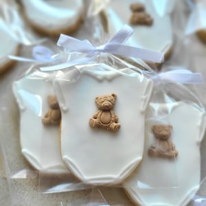 Baby shower cookies baby bodysuit baby hamper favors 5 pieces