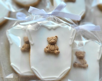 Baby shower cookies, baby bodysuit, baby clothes, party favors (5 pieces)