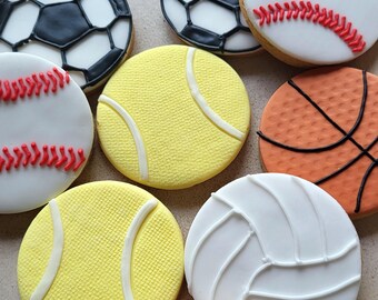 Edible gifts, cookies, ball-themed, volleyball, football, basketball, tennis, 10 pieces