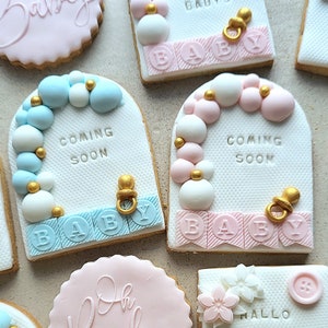 Keks Babyparty coming soon baby shower Dekoration essbar Gastgeschenke