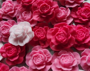 Sugar roses, 65 pieces, cake decoration, edible flowers, for weddings, christenings, and birthdays