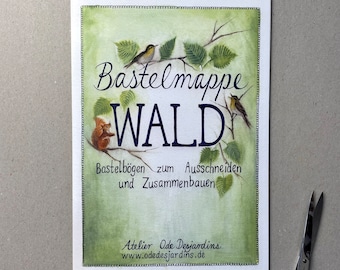 Bastelmappe "Wald" 7 Bögen (1× A3 + 6× A4 300g)