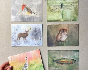 Kunstkarten Set "Tiere" (6 Postkarten A6)
