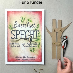 Für 5 Kinder Bastelset Specht 1 A3 und 5 A4 Bastelbögen afbeelding 1