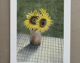 A4 Kunstdruck "Sonnenblume" ohne Rahmen