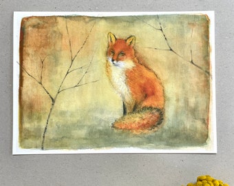 A4 Kunstdruck "Fuchs" ohne Rahmen A4