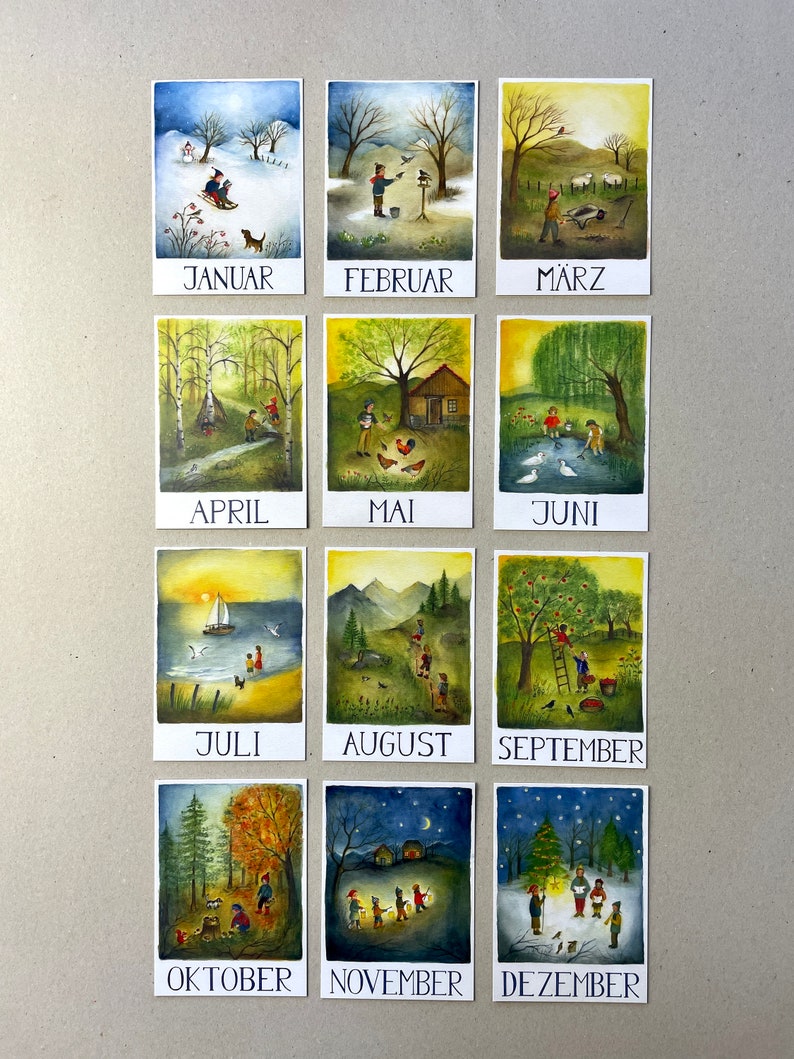 Postkarten/Kunstkarten Set 12 Monate 12 Monatspostkarten A6 von OdeDesjardins Bild 1