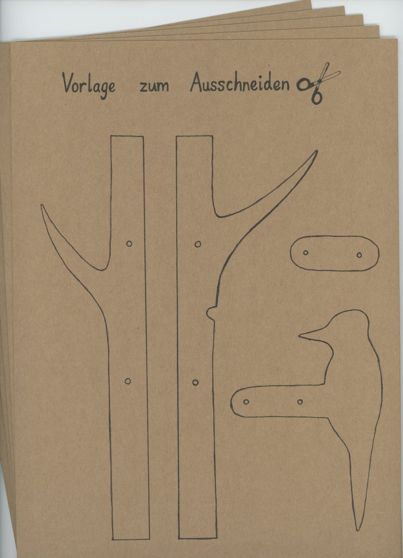 Für 5 Kinder Bastelset Specht 1 A3 und 5 A4 Bastelbögen afbeelding 7