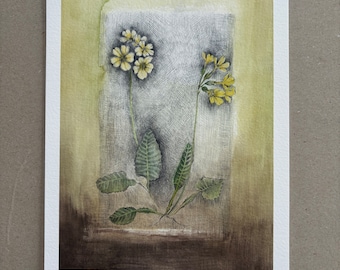 A4 Kunstdruck "Schlüsselblume" ohne Rahmen