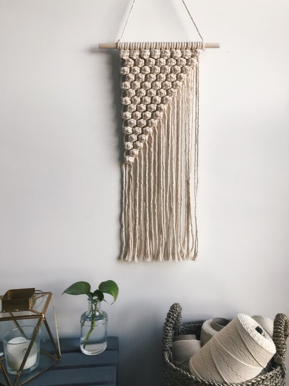 Diagonal Dots Macrame Wall Hanging Nursery Decor Modern Etsy